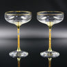 Champagne Saucers Glasses, 24k Gold, Set of 2